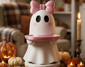 Ghost with Tray STL | Halloween Ghost Figurine (Digital Download)