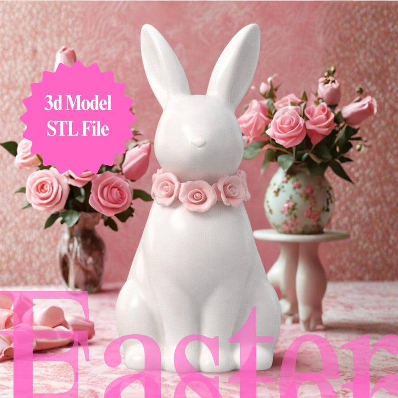 Easter Bunny STL File | 3D Printable Model | Easter Decor | Digital ...
