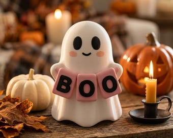 Boo Ghost Halloween 3D Print File | Playful Figurine (STL Download)