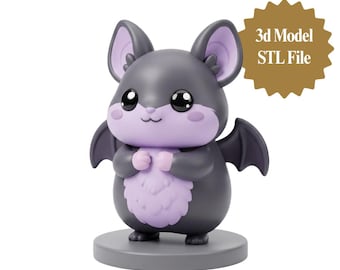 Kawaii Bat STL File, Chibi Halloween 3D Printable Figurine (Digital Download)