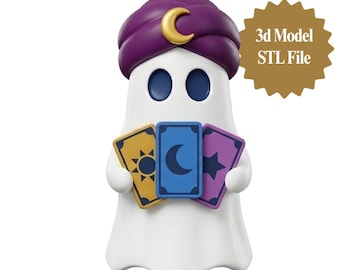 Tarot Ghost Figurine STL File | Mystical Halloween 3D Print (Digital Download)