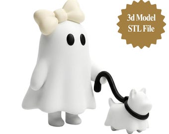 Dog Mom Ghost STL File | Halloween Pet Lover 3D Print (Digital Download)