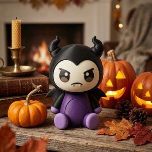 Archivo STL de Duende Cornudo / Modelo 3D de Personaje Chibi de Fantasía (Descarga Digital)