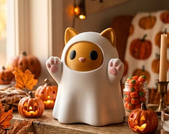 Cat Ghost STL File | Halloween Pet Lover 3D Print Decor (Digital Download)