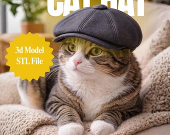 Cat Flat Cap STL File | Classic Pet Hat 3D Model (STL Download)