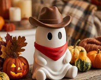 Cowboy Ghost STL | Halloween Western Ghost Figurine | Wild West Decor | 3D Print File