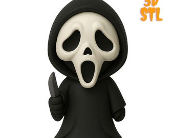 Figura de máscara de fantasma (archivo STL) / Figura imprimible de Halloween / Decoración de terror