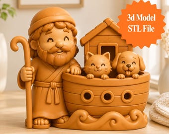 Noah's Ark 3D Model STL File – Bible Figurine (Digital Download)