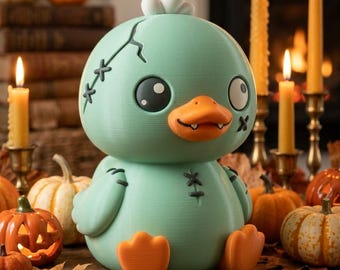 Chibi Zombie Duck STL File, Halloween Bird 3D Print Model (Digital Download)