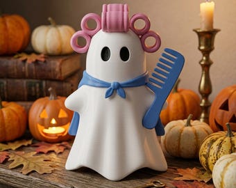 Hairdresser Ghost STL | Halloween Stylist Ghost Figurine | Salon Decor | 3D Print File