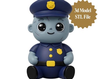 Chibi Police Officer 3D Model STL File, Monster Cop Figurine Download