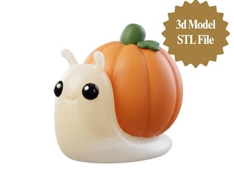 Pumpkin Snail STL File, Whimsical Autumn Halloween Decor (Digital Download)