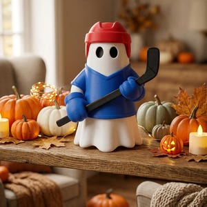 Hockey Ghost Figurine 3D Print File | Halloween Sports Fan Decor (STL Download)