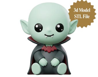 Vampire Baby Chibi STL File, Halloween Decor, Collectible Figure (Digital Download)
