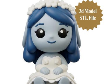 Zombie Bride STL File | Gothic Wedding Figurine (Digital Download)