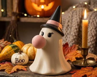 Witch Hat Ghost STL File | Halloween Printable Figurine | Spooky Decor
