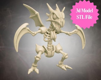 Skeleton Dragon STL Figurine | 3D Printable Dragon Model for Resin or FDM Printing
