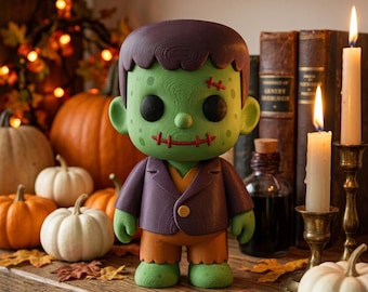 Statuetta di Frankenstein in formato STL / Modello 3D di un mostro kawaii per Halloween (download digitale)