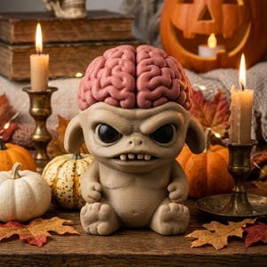 Brain Monster STL | Halloween Creepy Monster Figurine | Horror Decor | 3D Print File