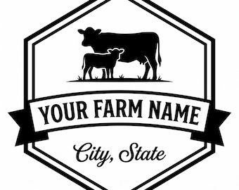 Custom Farm Logo | Personalized Family Farm Logo | Cattle Ranch Logo Design | Custom Ranch Logo SVG PNG | Farm Business Logo