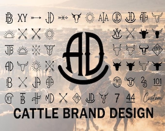Custom Cattle Brand Design Service | Personalized Ranch Brand | Western Logo Design | Farm & Ranch Sign | Metal Branding Iron Design