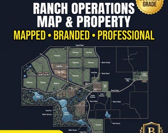 Ranch Operations Map | Custom Property Map | Commercial Ranch Branding | Multi-Pasture Estate Map | Livestock Operations Poster