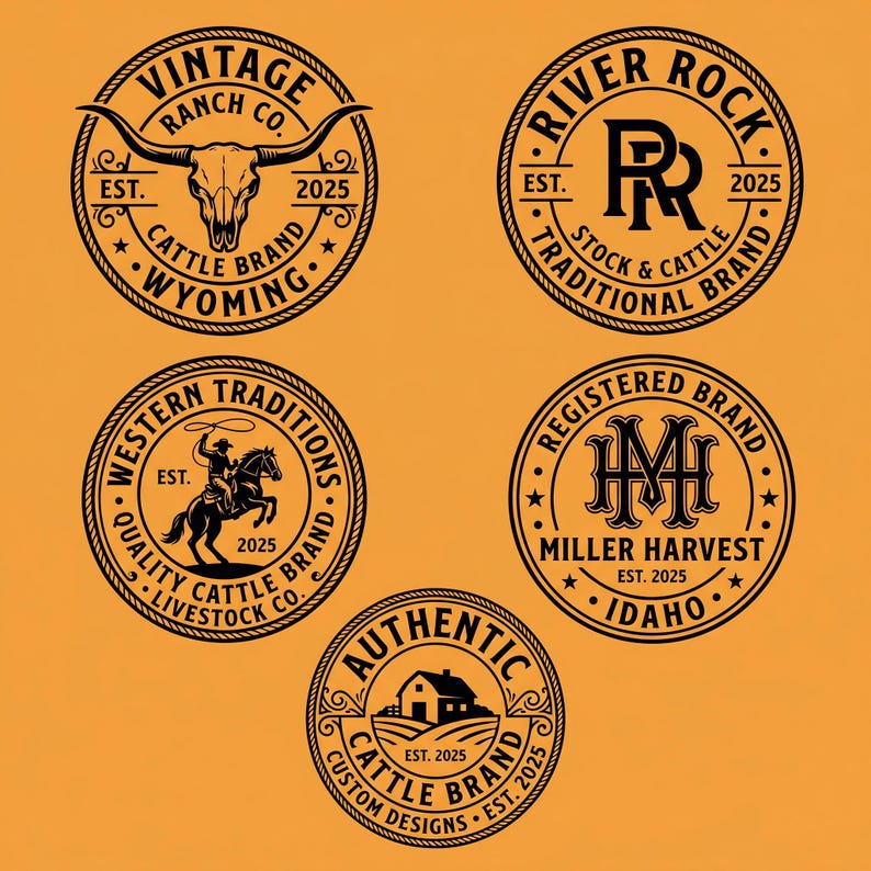 Je Monogram Ranch Custom Cattle Brand Design | Ranch Logo Design | Western Monogram ...