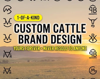 Custom Cattle Brand Design | Ranch Logo Design | Western Monogram | Branding Iron Design | Hand-Drawn Livestock Brand | Family Legacy Logo