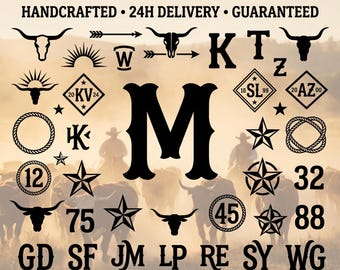 Custom Cattle Brand Design — 4 Unique Logo Concepts | All File Types | All Sizes | png svg pdf | Ranch Logo | Branding Iron Design