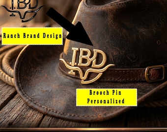 Custom Cattle Brand Pin Family Ranch Heritage Gift | Personalized Western Hat Pin | Stainless Steel Lapel Pin | Ranch Emblem Pin