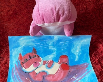 Weirdcore Upcycled Hippo Plush