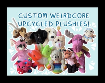 Custom Upcycled Weirdcore Plush! (READ DESCRIPTION-DON'T buy from this listing!)