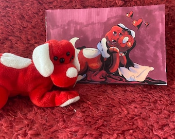 Weirdcore Upcycled Valentine Dog Plush
