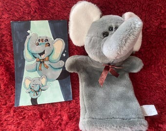 Weirdcore Upcycled Elephant Plush Hand Puppet