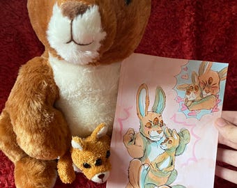 Weirdcore Upcycled Kangaroo Plush