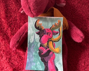 Weirdcore Upcycled Winter Moose Plush