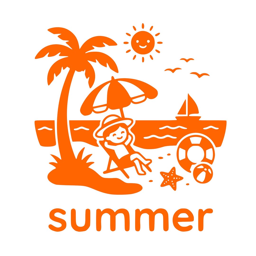 Summer Beach Silhouette Svg, Beach Vector File, Sublimation Designs ...