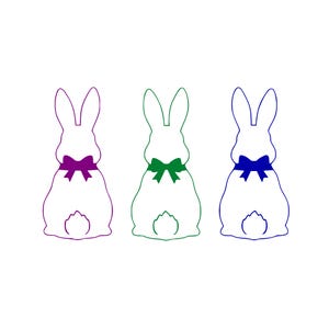 Påskhare med rosett SVG, PNG, Cricut, sublimering (digital nedladdning)