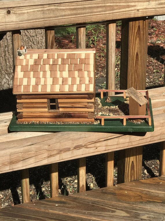 Abe Lincoln Log Cabin Aged Cedar Handmade Cedar Shingles Etsy