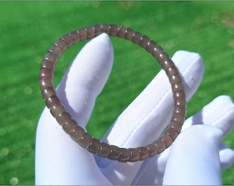 6mm, Certified Natural Smoky Purple Nephrite Jade straight-cut beads bracelet, deep purple Nephrite bracelet, 天然浓烟紫软玉直切手串