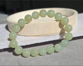 10mm, Certified Natural Blue Nephrite Jade Beads Bracelet, 天然极细天空蓝软玉手串