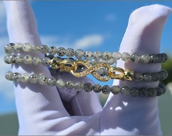 5mm, Certified Natural Qinghua Nephrite Jade Bead Necklace, Nephrite jade dainty bead necklace, 天然白玉青花软玉小米珠项链