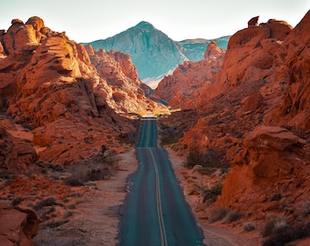 Valley of Fire Photography Landscape Print: Nevada Desert Red Rocks Wall Art