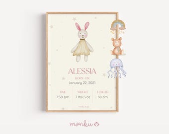 Personalized Baby Birth Stats Print: Newborn Keepsake (Digital Download)