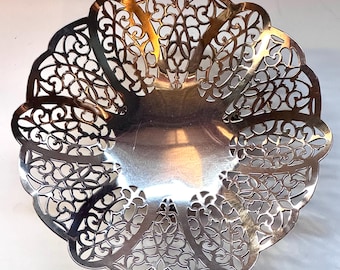 Vintage Lovelace International Silver Co 1425 Silver Plated 6" Candy Dish Bowl