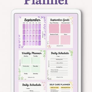 September 2025 Printable Planner | Monthly Calendar + Budget Tracker | Digital Download | Goal & Productivity PDF
