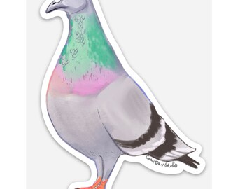 Pigeon sticker, bird sticker, by Abigail Gray Swartz