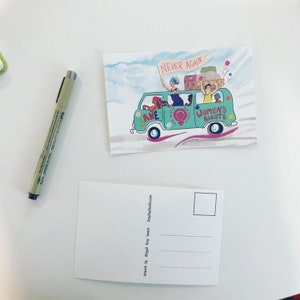 The Jane Bus, direitos das mulheres, pró-escolha, vote, cartão postal 4x6, pronto para enviar