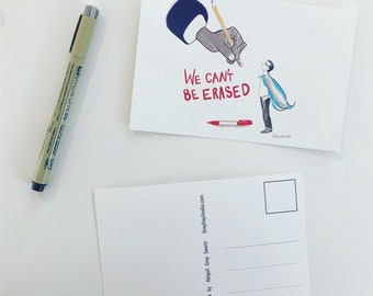 Trans Rights、We Cant Be Erased、4x6 ポストカード、すぐに発送可能