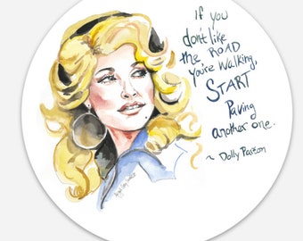 Dolly Parton, STICKER Portrait and quote